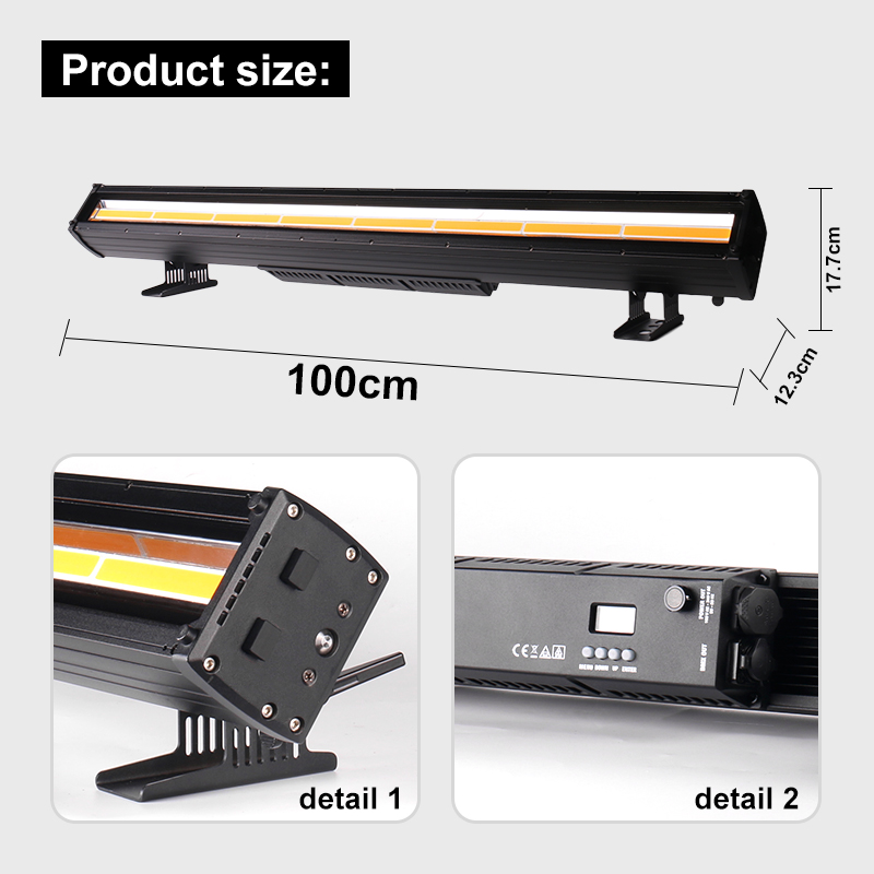 8pcs 30w LED stroboscope léger bar IP66 étanche à la barre de pixel LED LED LUMIÈRE CHAUD BLANC + AMBER BLIND DJ Concert Strobol 2