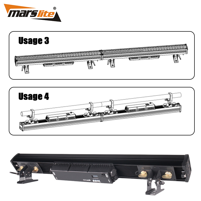 8pcs 30w LED stroboscope léger bar IP66 étanche à la barre de pixel LED LED LUMIÈRE CHAUD BLANC + AMBER BLIND DJ Concert Strobol 5