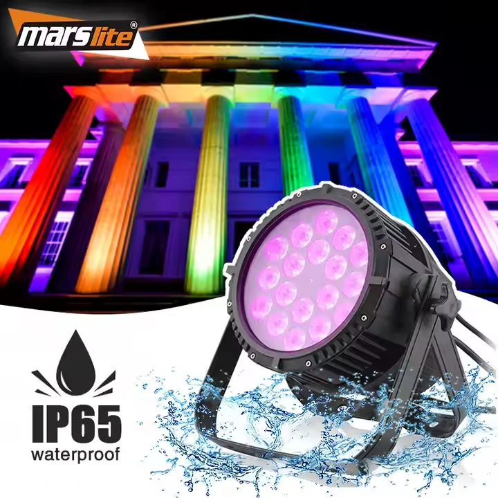 Marslite 18x18w RGBWA UV 6in1 Waterproof Led Par Light Outdoor Uplight IP65 Dj Stage Par Light 1
