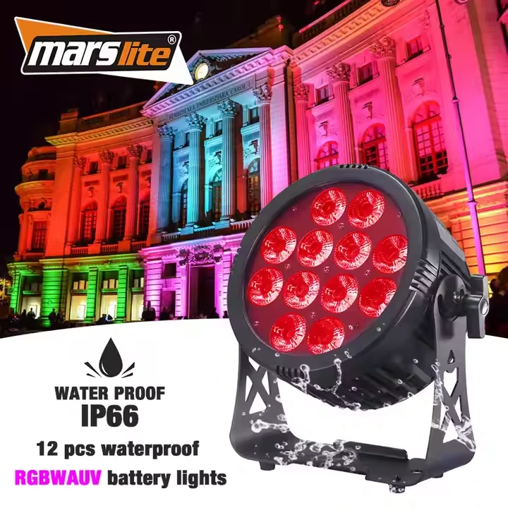 IP66 Waterproof 12*18w WIFI Wireless Battery Led Par Can Lights Outdoor Wireless Uplight Stage Light 1