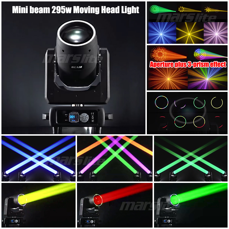 Mini Beam 14r 295w Moving Head Licht Ringeffekt DJ Disco Bühnenbeleuchtung Mini Beam 295w Moving Head Konzert Lyre Beam 295 3 Prisma 3