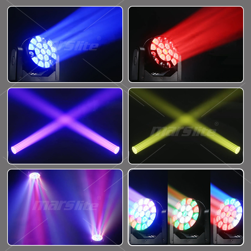 Projecteur à tête mobile LED 19x15W DMX512 RGBW 4 en 1 pour DJ, scène, mariage MS-BY1915S 3