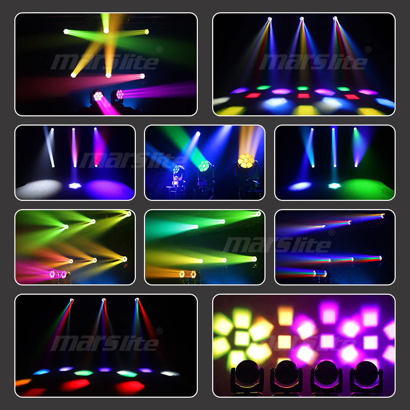 Projecteur disco à tête mobile Marslite Zoom Wash 7x60w LED, projecteur à tête mobile 7x60w Bee Eye LED Wash pour concerts et DJ. 5