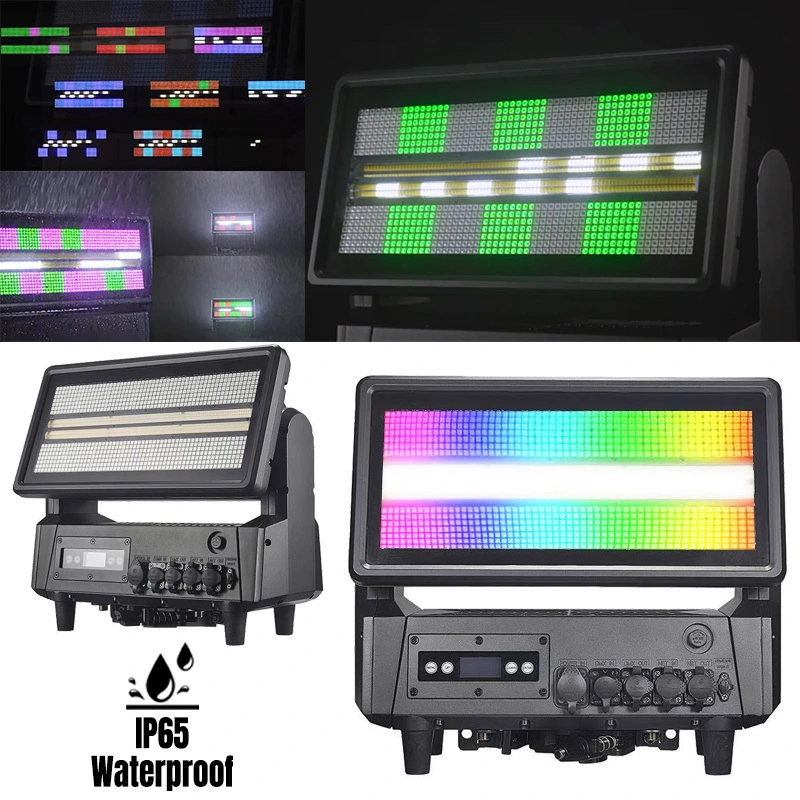 Marslite Pixel Strobe Moving Head Light 1400w IP65 Waterproof Strobe Light Outdoor Dj Stage Wash Atomic LED Strobe Disco Light 1