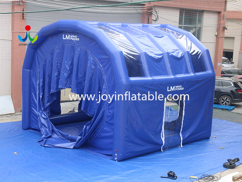 Video de una carpa inflable tipo túnel para la generación de energía eólica