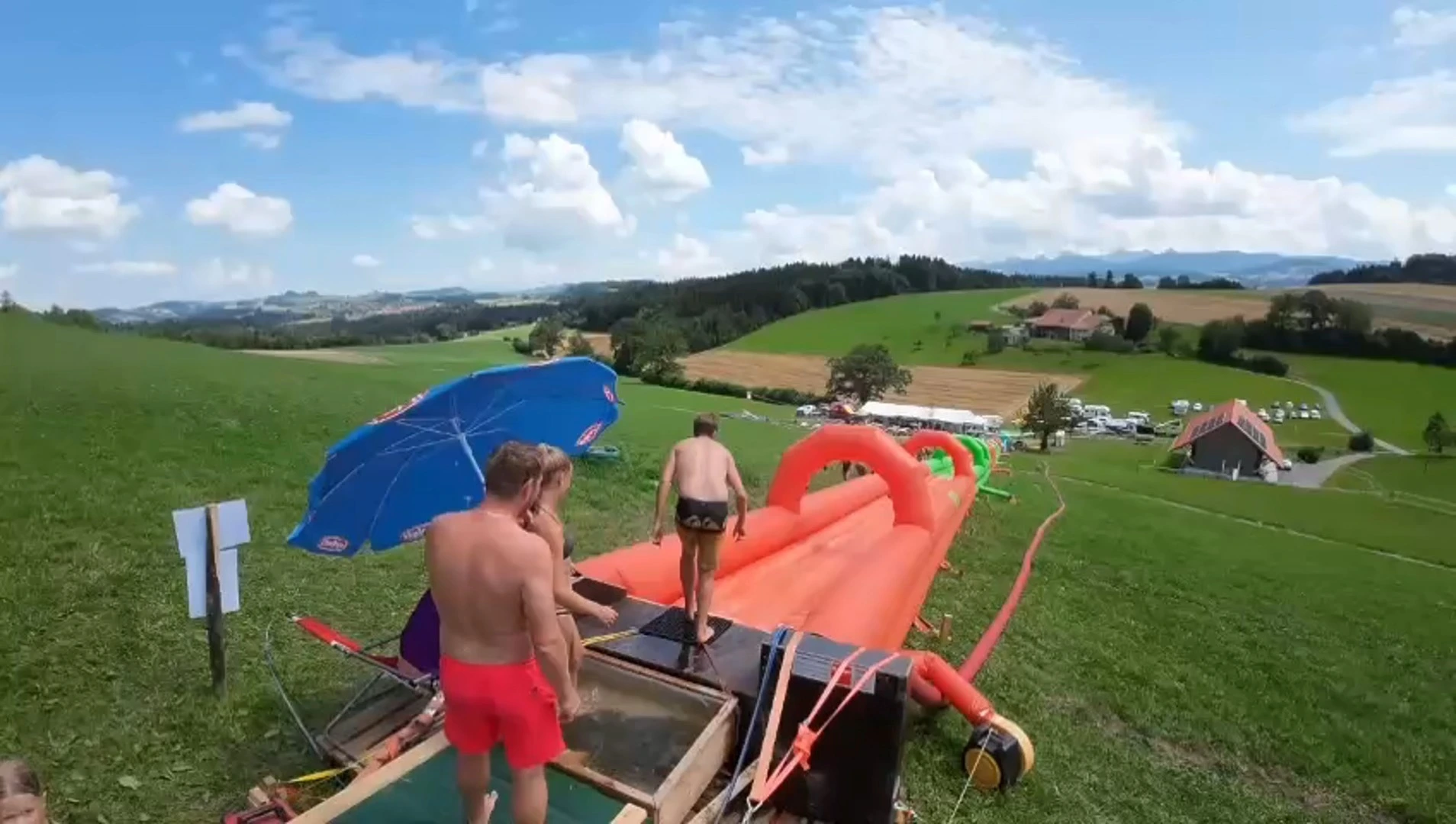 107 Meter Long Inflatable Water Slide For The Street 1
