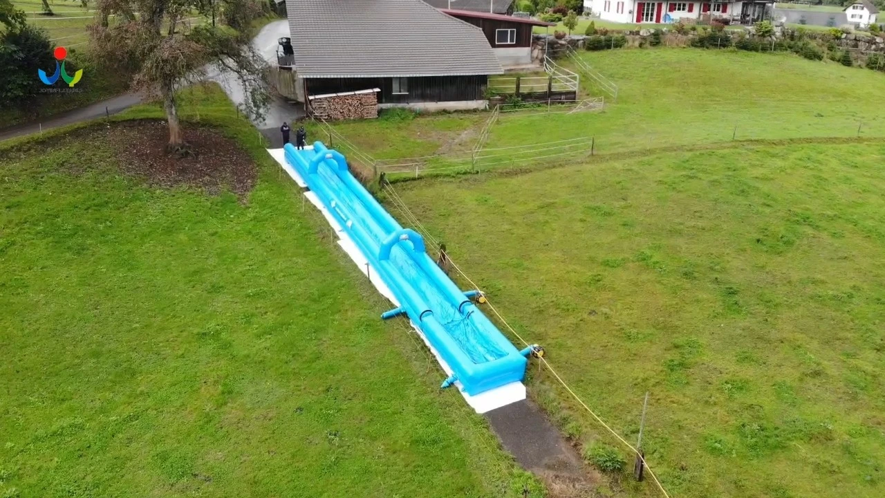 Blue Color Inflatable Water City Slip Slide With Factory Price 1