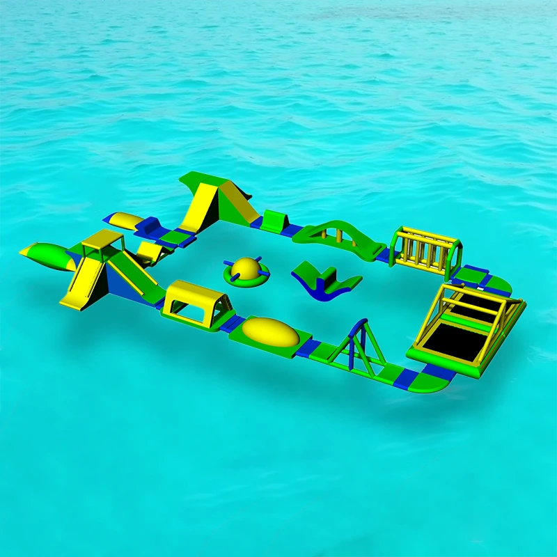 Parque acuático inflable gigante comercial para deportes acuáticos en la playa 1