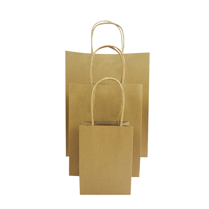 Hot Selling Custom Logo High Quality Kraft Brown Shopping Gift Paper Bag With Handle 1
