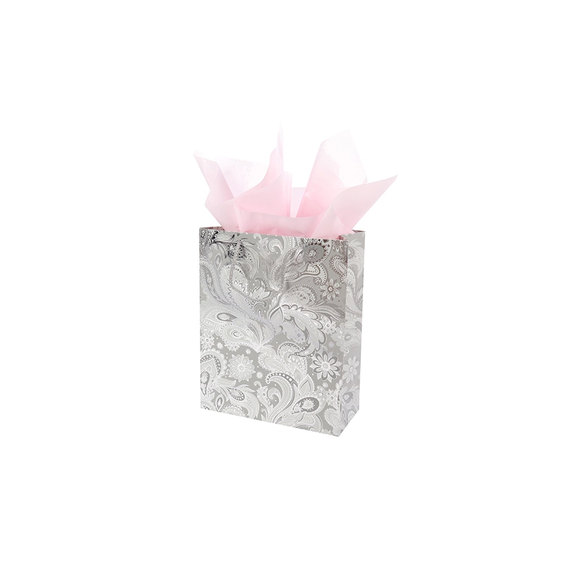 Hot Selling High Quality Custom Silver Jewelry Gift Shopping Paper Bags With Handle 1