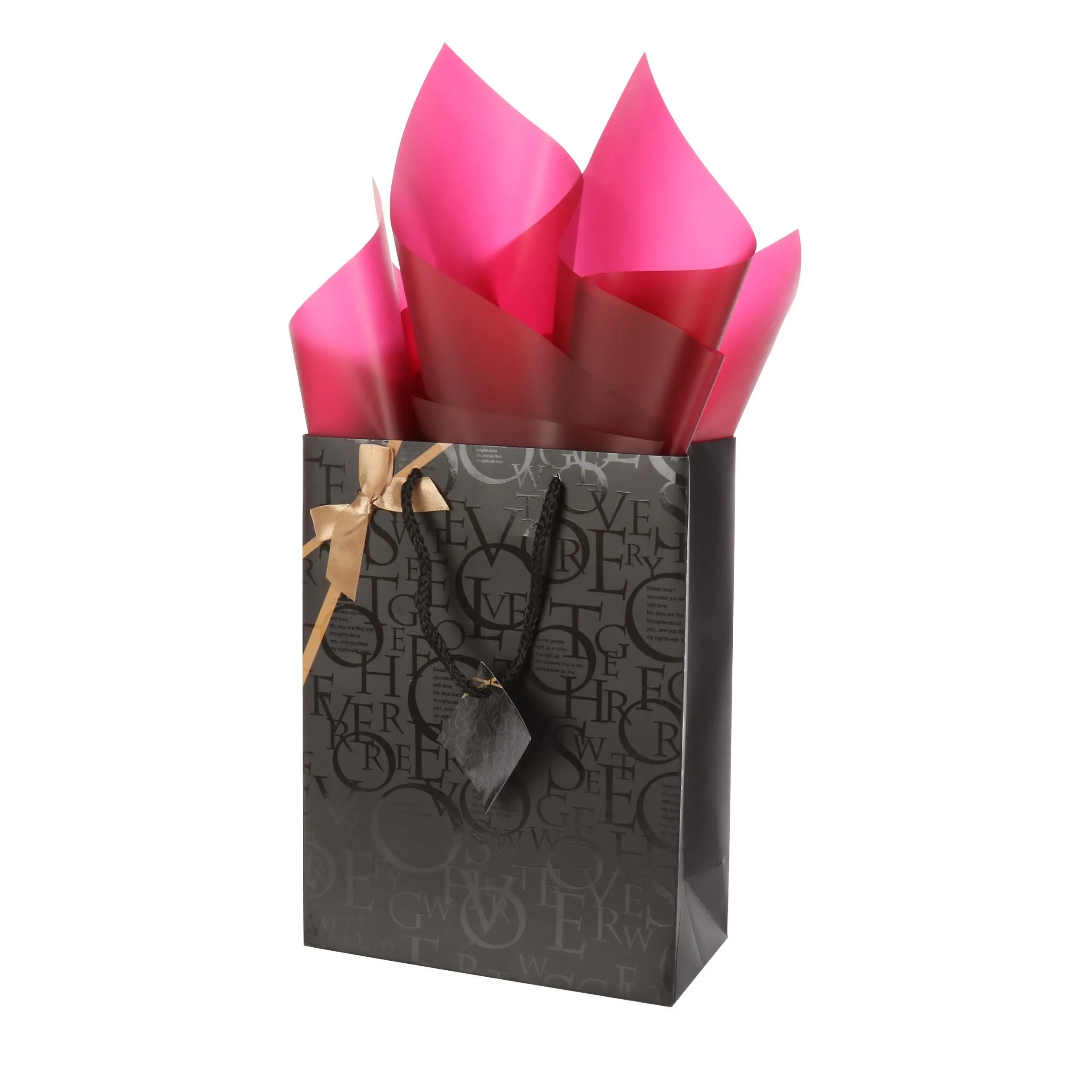 Top Quality Custom Personalized Fancy Reusable Gift Paper Bags With Bowtie&Tag 1