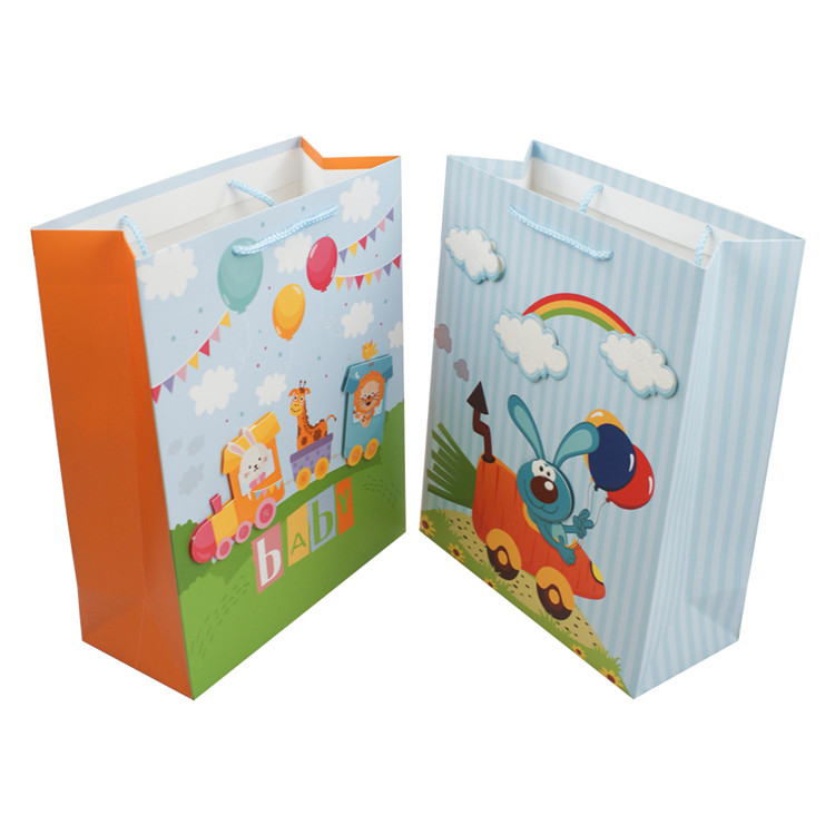 Factory price promotional boutique 3D animals pattern shopping paper bag 2