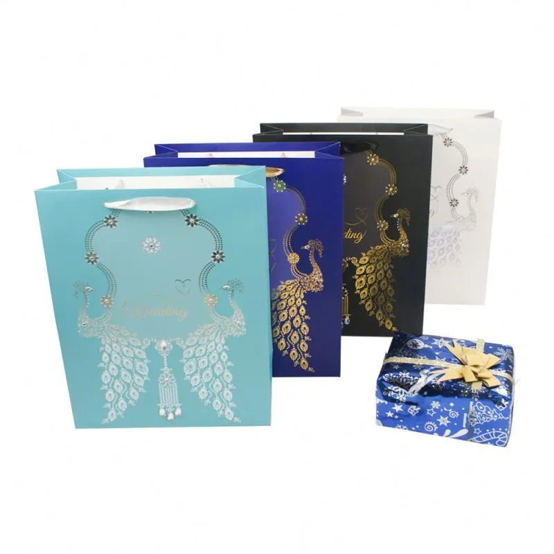 Professional supplier gold stamping gift packaging paper bag for customized 1