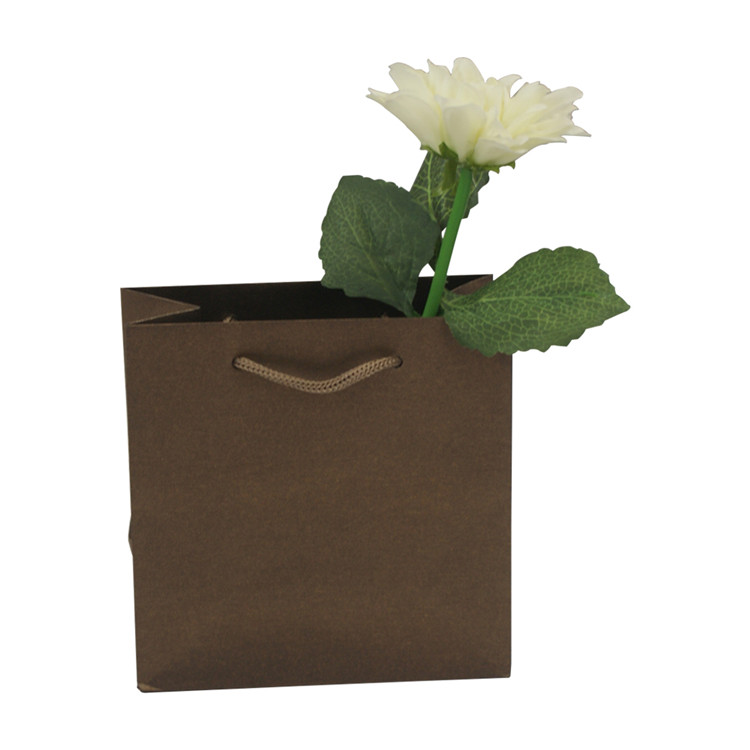 Customized recyclable kraft paper bag solid color kraft paper gift packing bag 5