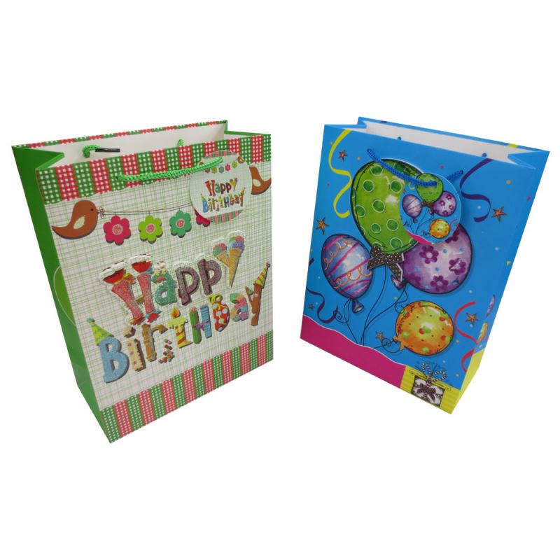 Hot selling workmanship 3d lovely pattern recycled birthday gift paper bag 6