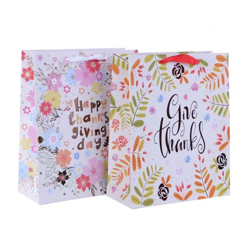 Custom design printed paper bag for gift health materials packing paper bag 1