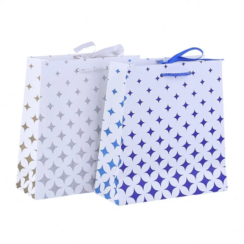 2019 Best selling paper bag with ribbon handle low cost coloured paper bag 1