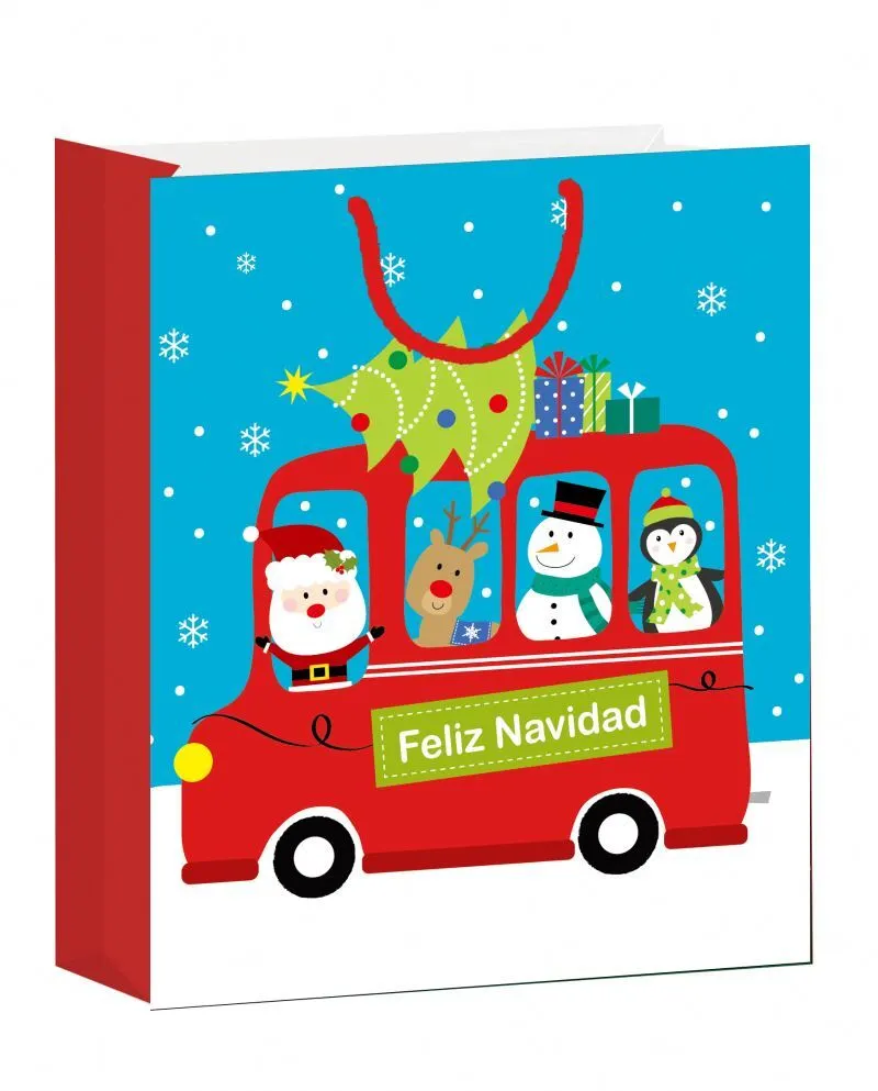 Unique design christmas printed paper hand bag unique paper carry bag 1