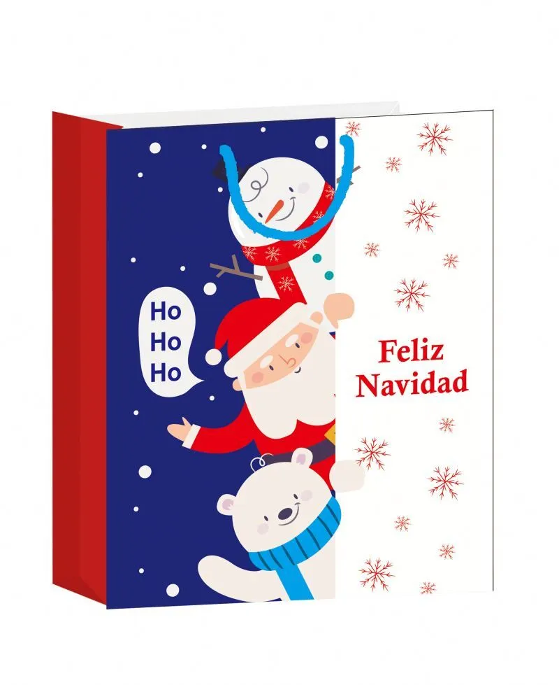 Factory supply creative paper bag christmas pattern printed recycled paper bag 1