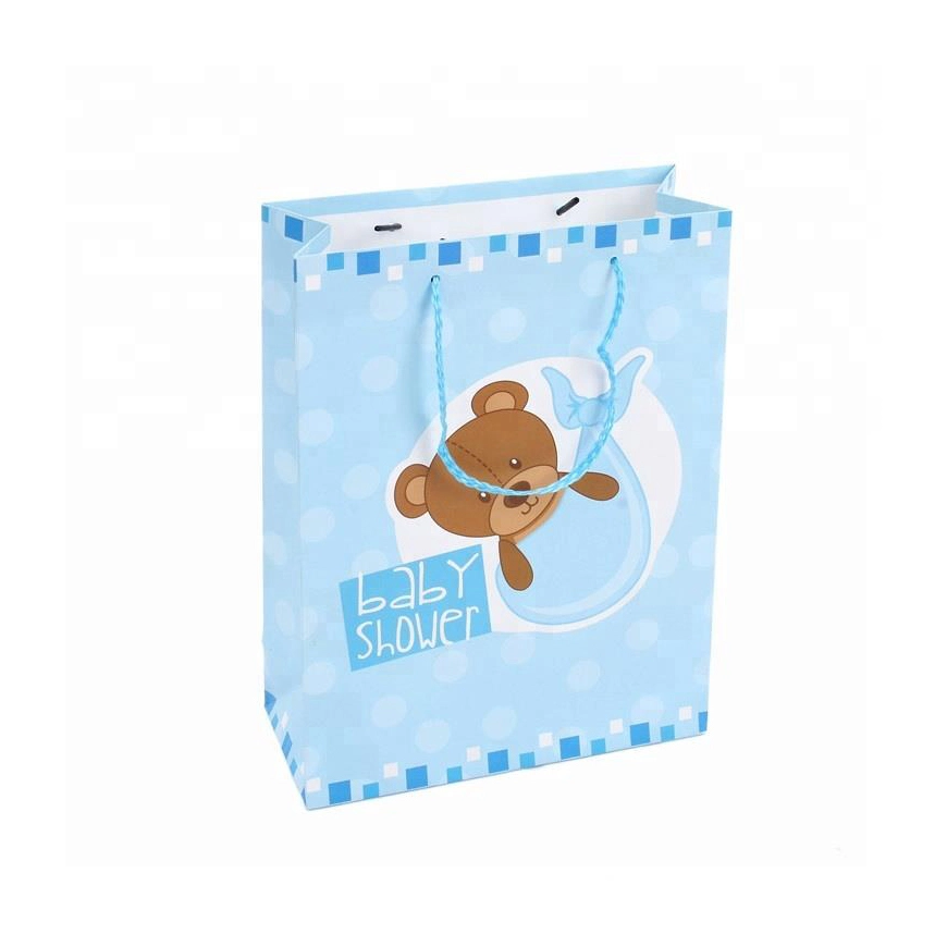Wholesale cheap Adorable baby gift Blue paper bags 1