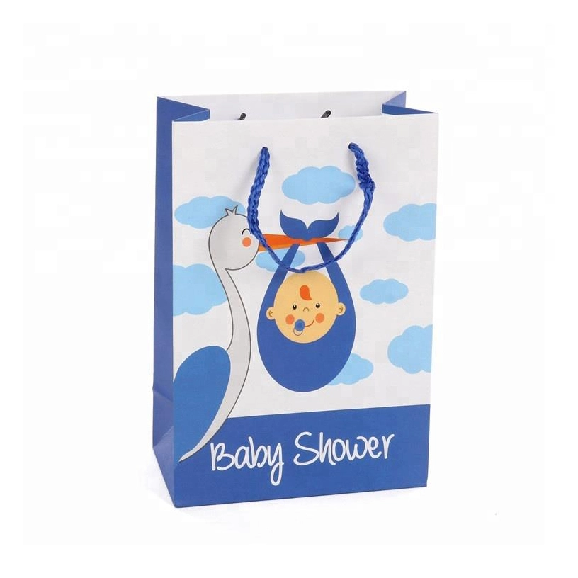 Bolsas de papel respetuosas del medio ambiente personalizadas con asas para niños con estampado de dibujos animados 1