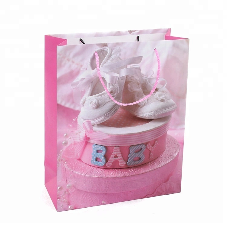 Wholesale Eco-Friendly Birthday Gift Packing Pink Baby Care Paper Bag 1