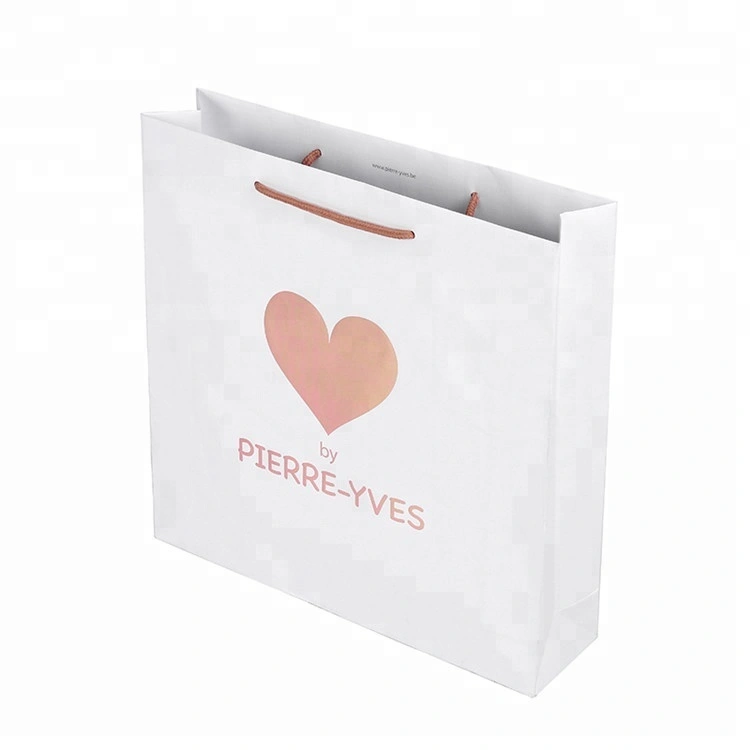 Wholesale Custom Logo Printing Luxury Double Handle Paper Shopping Bag 1
