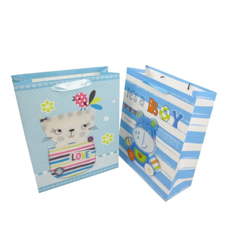 2019 Wholesale Custom Design Recycle 3D Craft Paper Bag With Rope Handles 1