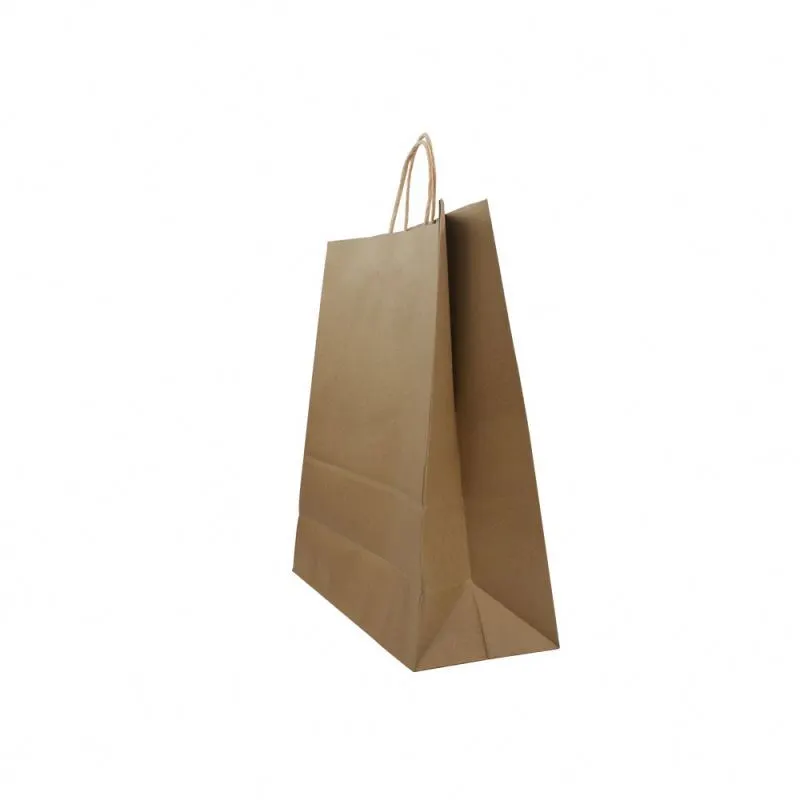 Custom Recyclable Printed High Quality Shopping Packing Kraft Paper Bag With Twisted Handles 1