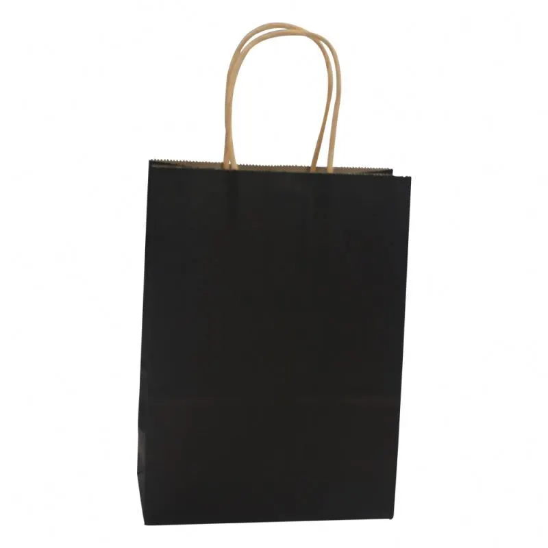 Ultimo prodotto sacchetto di carta kraft che confeziona borsa kraft nera personalizzabile 1