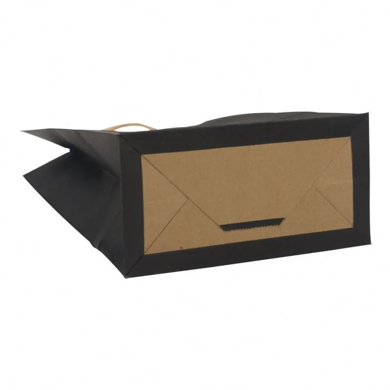 Ultimo prodotto sacchetto di carta kraft che confeziona borsa kraft nera personalizzabile 3