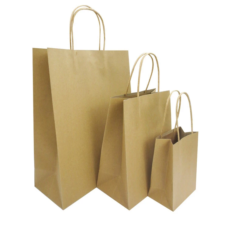 Custom sizeBrownKraft Paper Shopping Bag for Gift Packaging 1