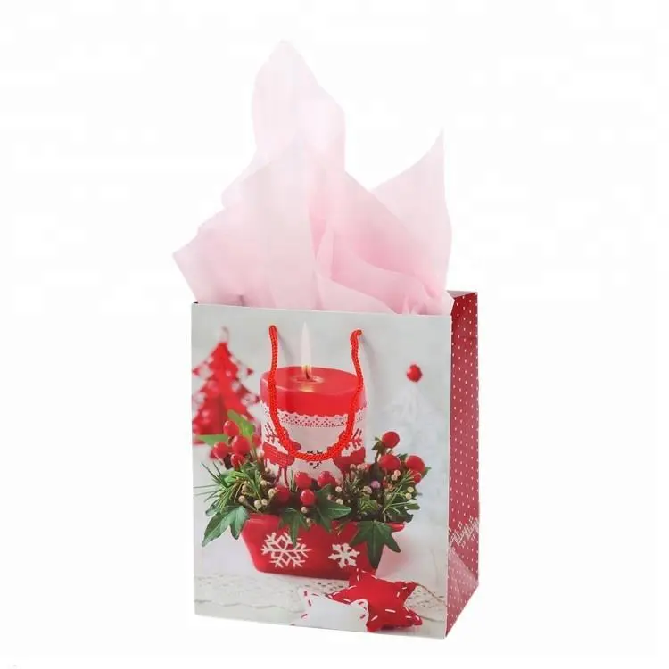 Top Quality Custom Print Glossy Lamination Christmas Gift Paper Bag 1