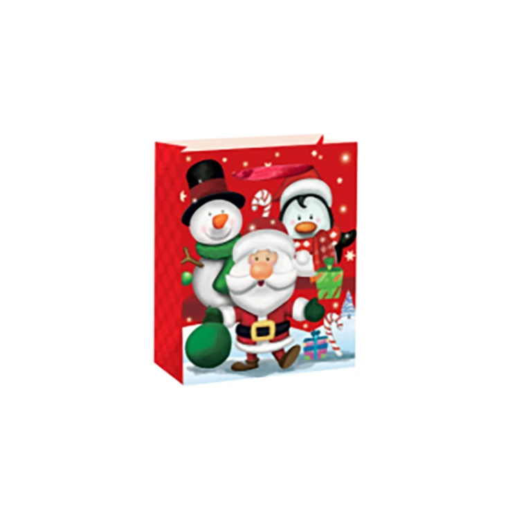 Best Sale Red Trumpet Portable Heavy-Duty Cartoon Characters Christmas Paper Bag 1