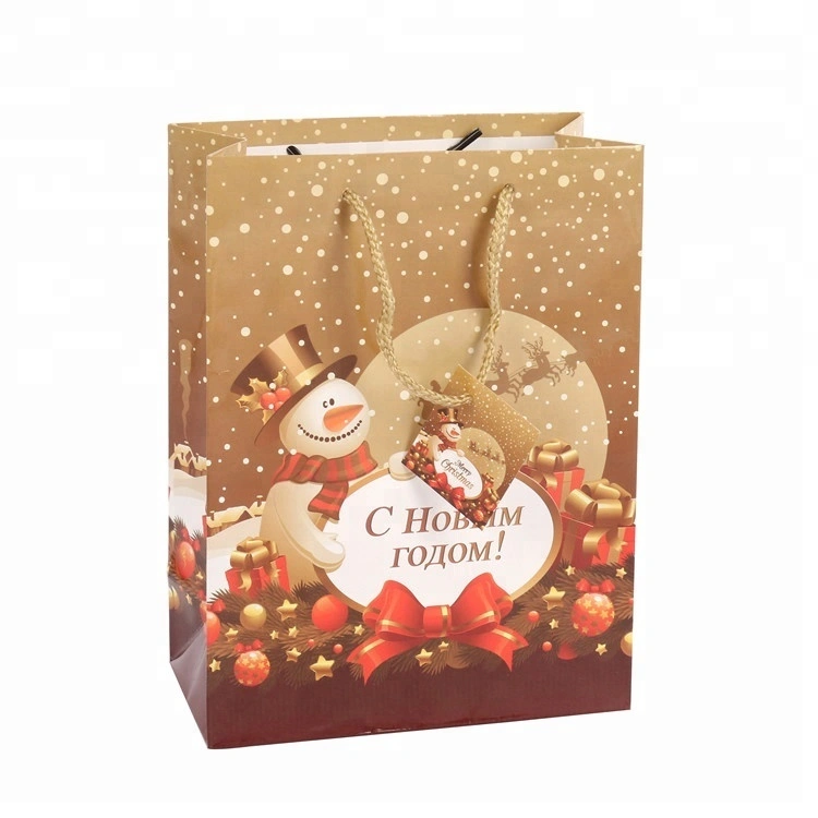 Hot Sale Eco-friendly Decorative Custom Cartoon Print Big Christmas Paper Bags 1