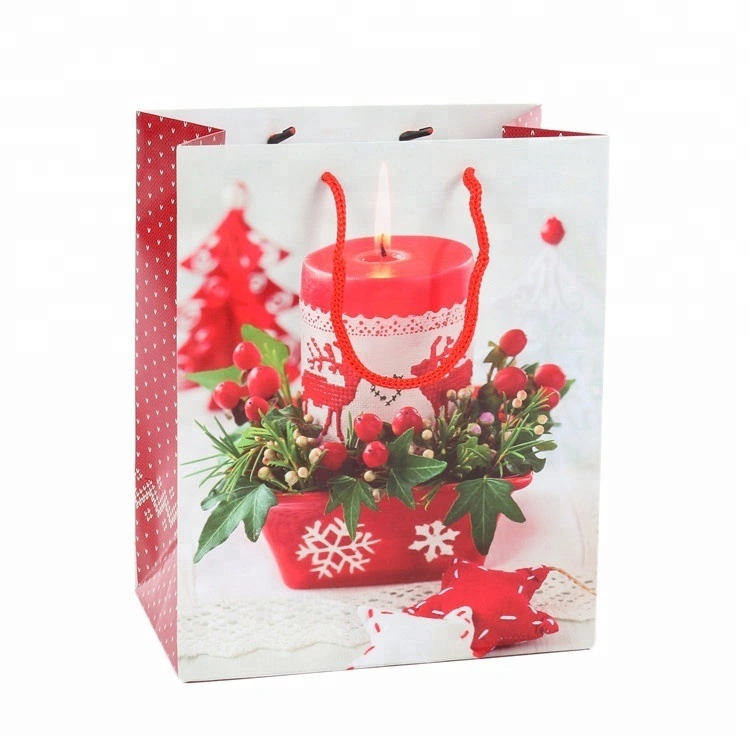 High Quality Colorful Custom Made Decorative Christmas Holiday Gift Paper Bags 1