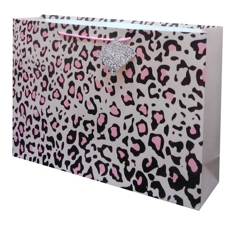 Wholesale Recycled Cheap Printing Pink Pattern Paper Bags With Handles For Packaging 1