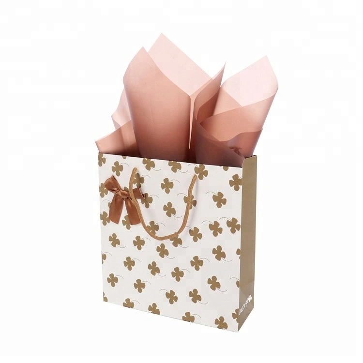 Sacchetti regalo di Natale in carta sfusa con fiocco marrone durevole di alta qualità per il pacchetto 1