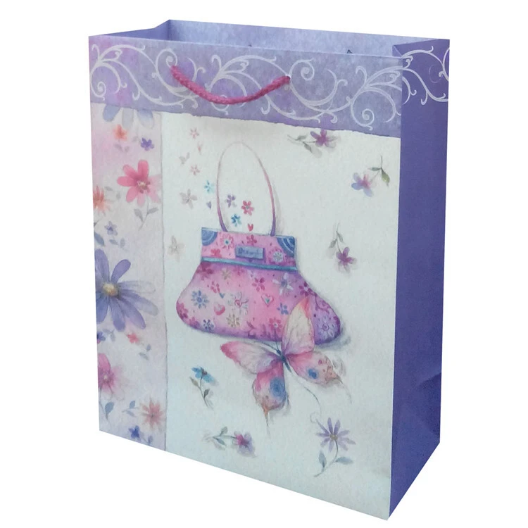 New Fashion Foldable Eco-friendly Custom Logo Kraft Gift Paper Bags With PP Rope Handles 2