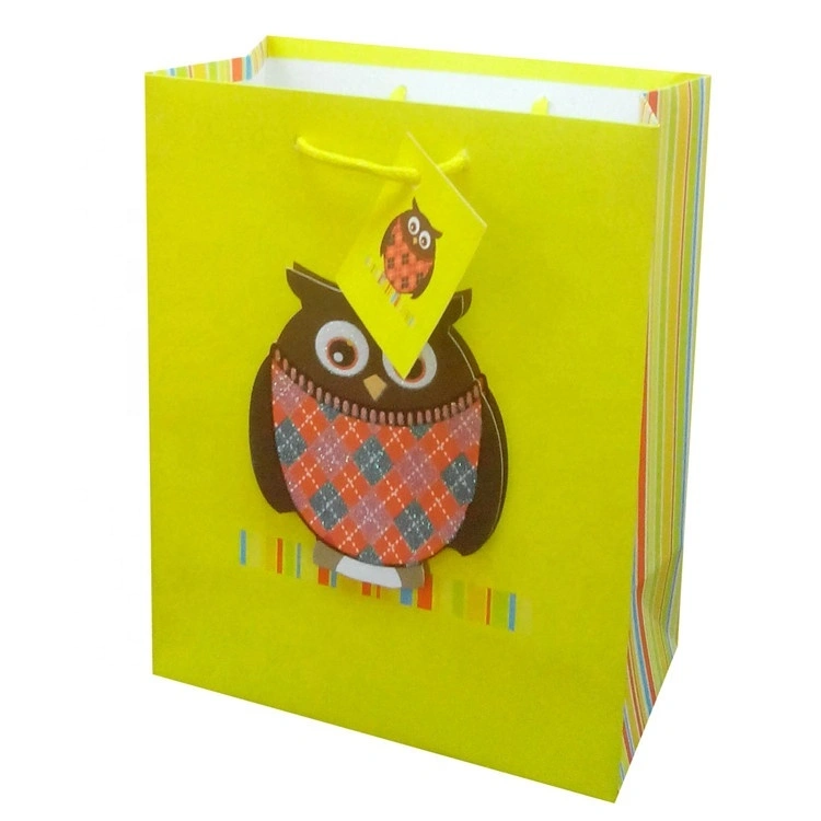 Fabricantes de China, bolsas de regalo de compras con forro blanco contratadas con animales festivos rojos de dibujos animados 2
