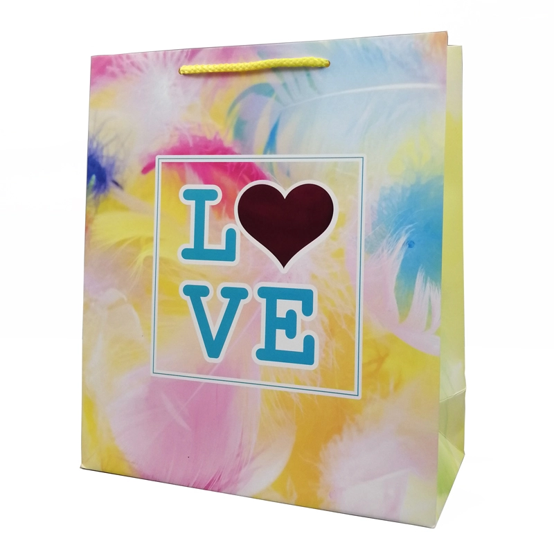 Promotion 4C Full Color Print Stock Hot Stamping Gift Paper Shopping Bag With Handle 1