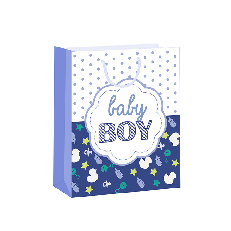 Recycled Biodegradable Cute Baby Gift Packing Paper Shopping Bags 5