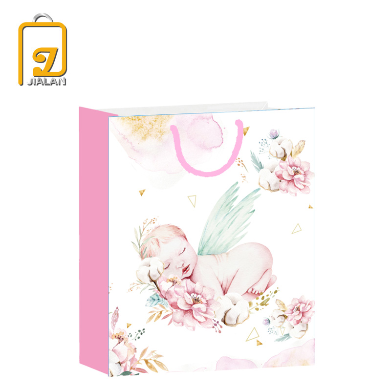 Recycled Biodegradable Cute Baby Gift Packing Paper Shopping Bags 6