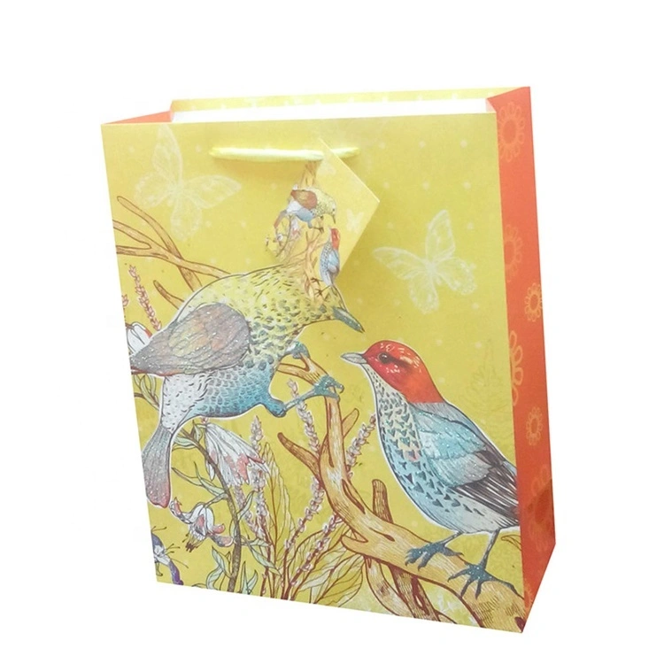 Hot Sale Custom Logo Embossing Bird Fancy Printing Paper Gift Packaging Bags 1