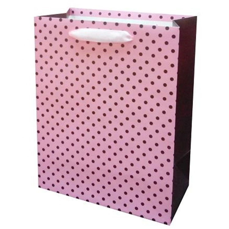 2019 New Design Custom Logo Printed Eco-friendly Folding Pink Paper Packaging Bag 1