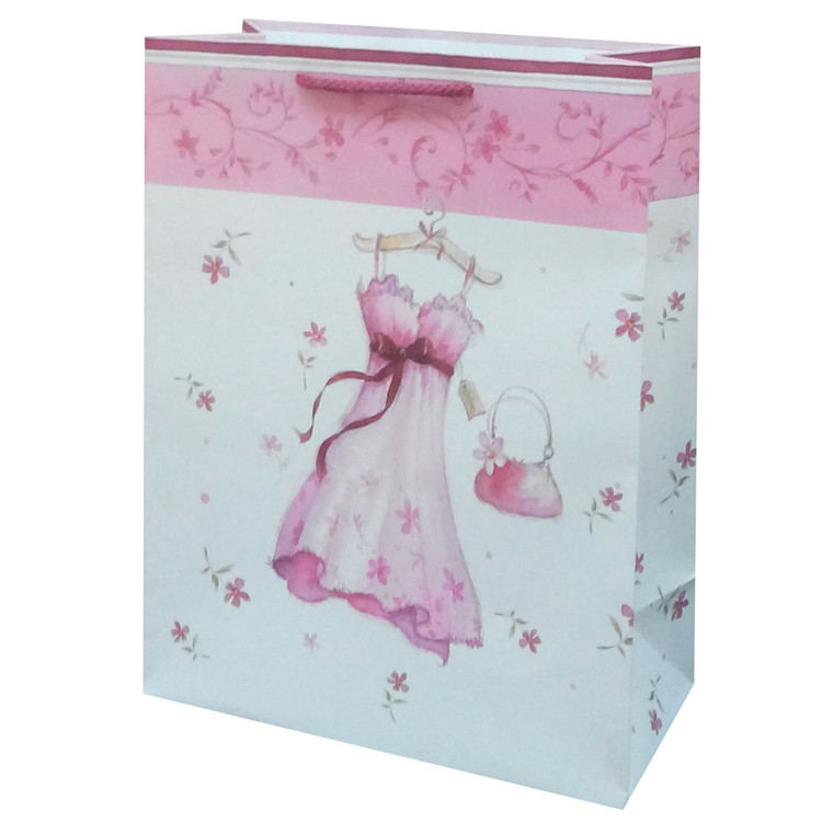 Wholesale Foldable Reusable Eco-friendly Cute Print Kraft Paper Bags With Rope Handles 4