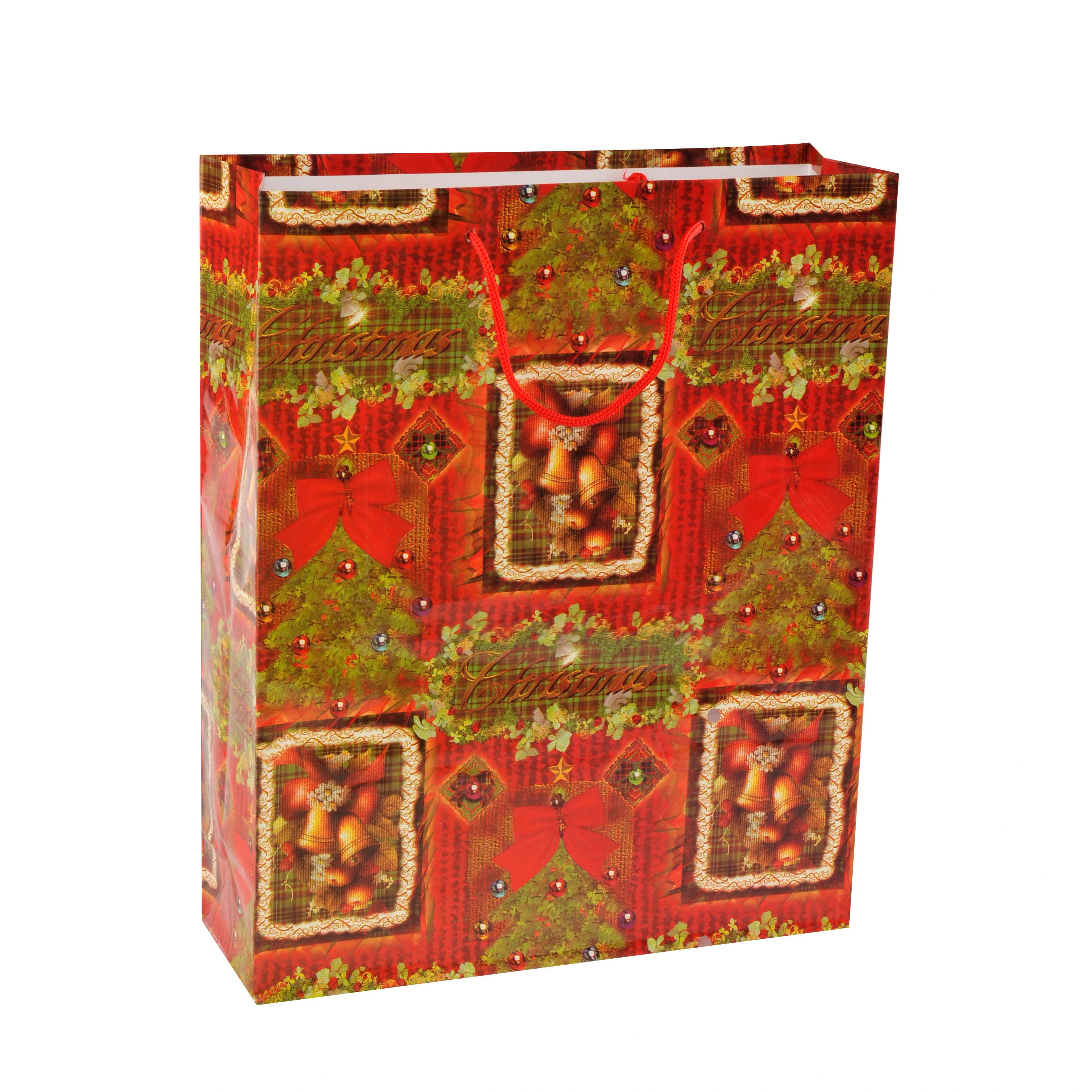 Bolsa de papel de embalaje de regalo de Navidad duradera personalizada con manijas de cuerda 3