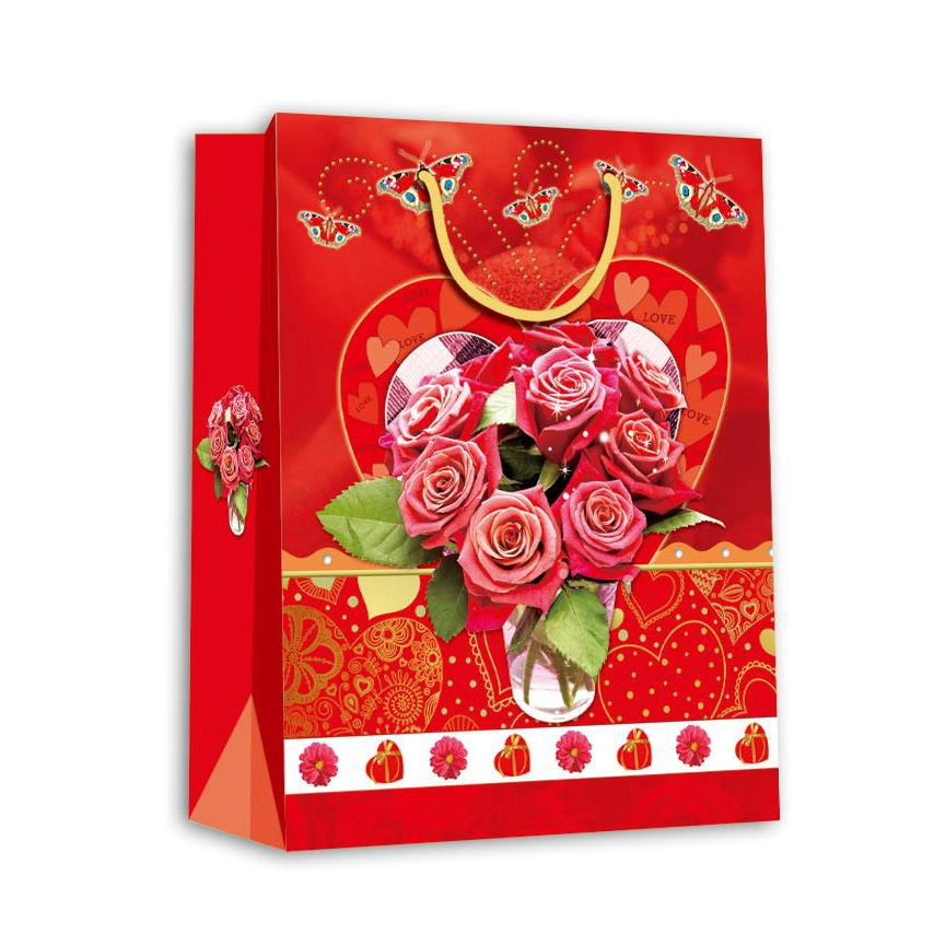 Fashionable Durable Luxury Design Recyclable Folding Handle Wrapping Paper Bag 2