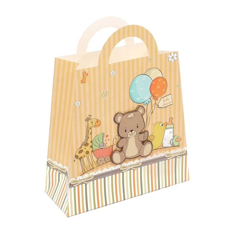 Hot Sale CMYK Custom Print Handmade Paper Gift Shopping Cartoon Bags for Kids 1