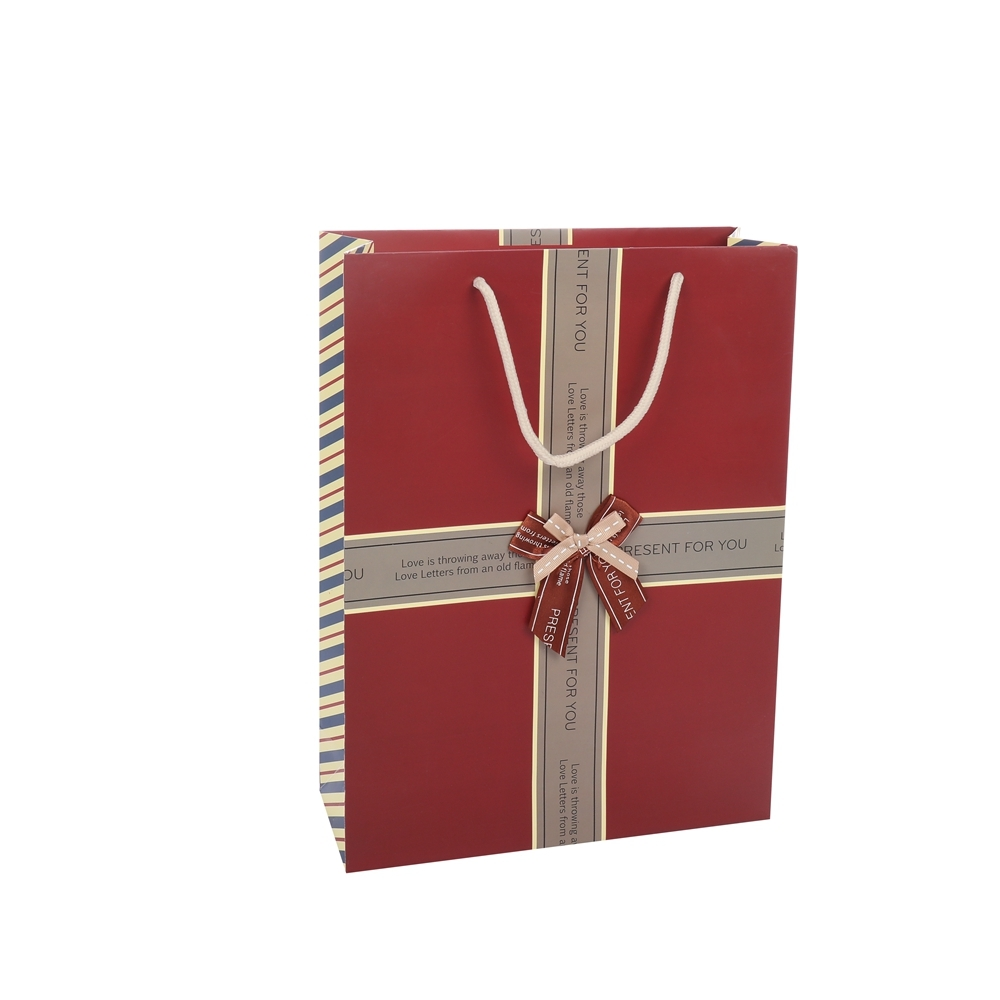 Custom Printed Practical Square Bottom Advertising Contracted Christmas Gift Paper Bag 1